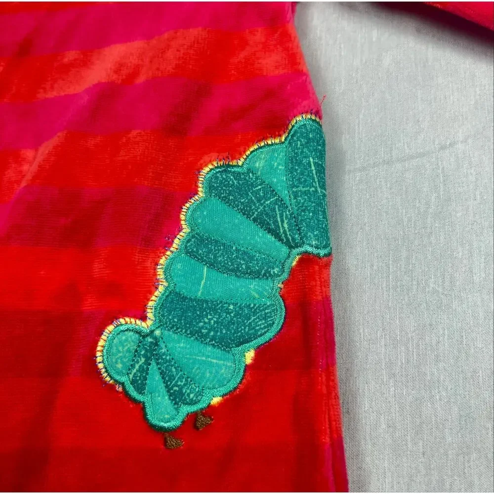 Vintage NWT Carter's Eric Carle Velour Hungry Caterpillar Romper 6 9M Red Baby